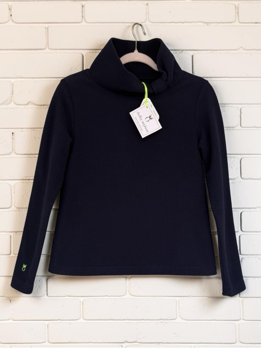 913 Dudley Stephens Juliet Turtleneck Navy Blue Vello Fleece Small NWT